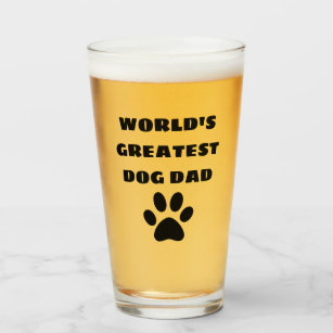 World's Greatest Dog Dad Custom Text Personalised Glass