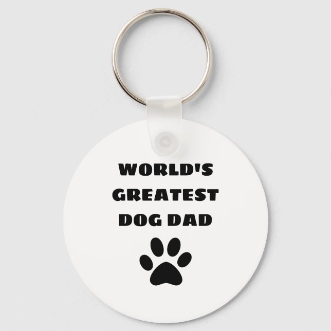 World's Greatest Dog Dad Custom Text Personalized Key Ring (Front)