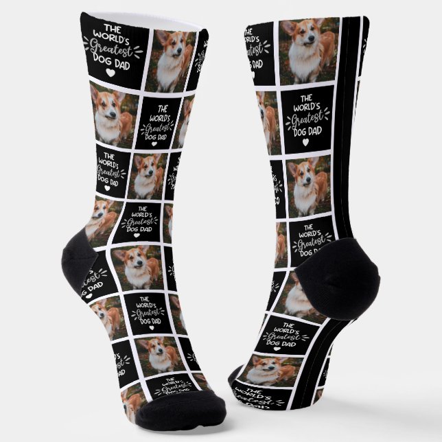 World's Greatest Dog Dad Picture Socks (Angled)