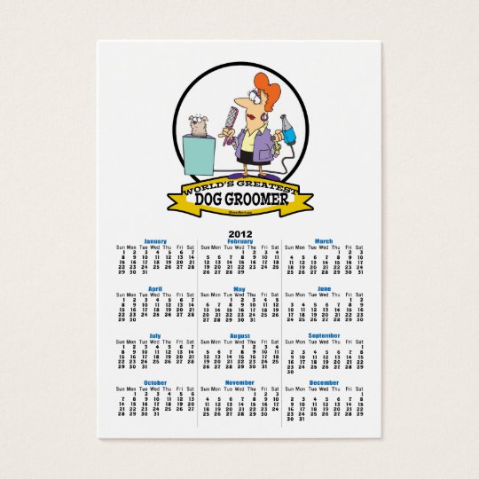 WORLDS GREATEST DOG GROOMER WOMEN CARTOON BUSINESS CARD