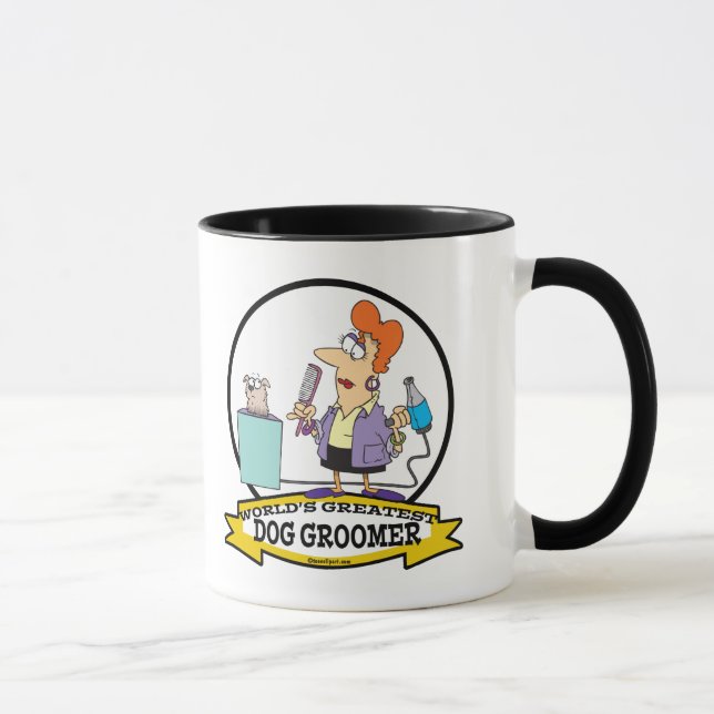 WORLDS GREATEST DOG GROOMER WOMEN CARTOON MUG (Right)