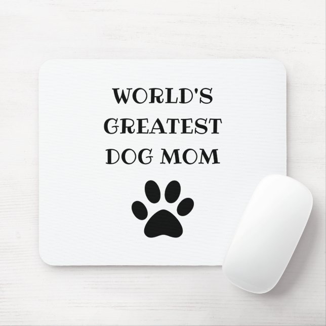 World's Greatest Dog Mom Custom Text Personalized Mouse Mat (With Mouse)