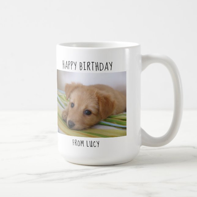 World's Greatest Dog Mum - custom Happy Birthday Coffee Mug (Right)
