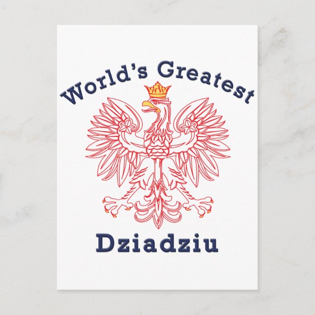 World's Greatest Dziadziu Red Eagle Postcard (Front)