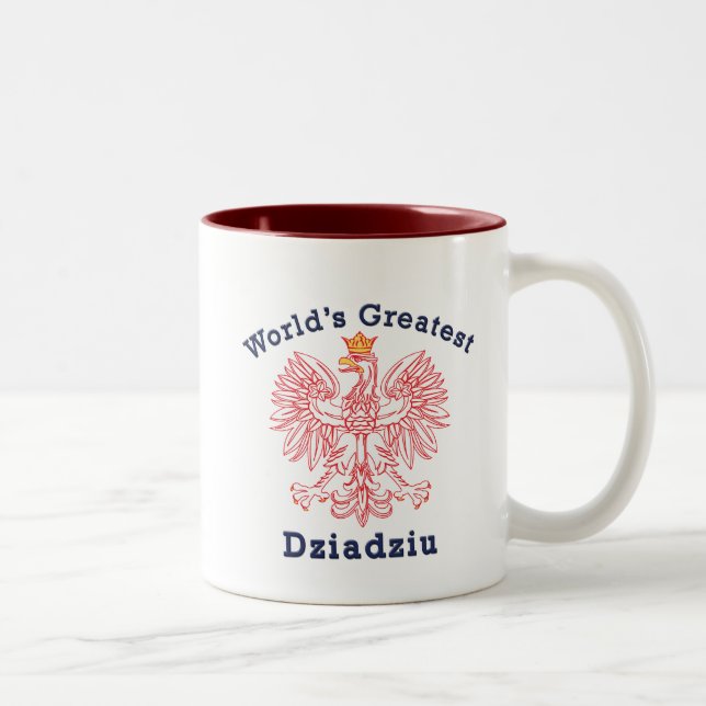 World's Greatest Dziadziu Red Eagle Two-Tone Coffee Mug (Right)