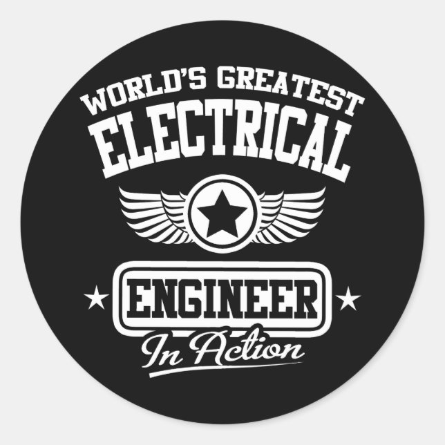 World's Greatest Electrical Engineer In Action Classic Round Sticker (Front)