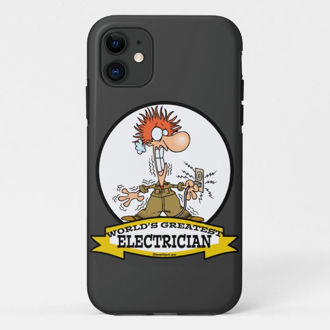 WORLDS GREATEST ELECTRICIAN MEN CARTOON Case-Mate iPhone CASE (Back)