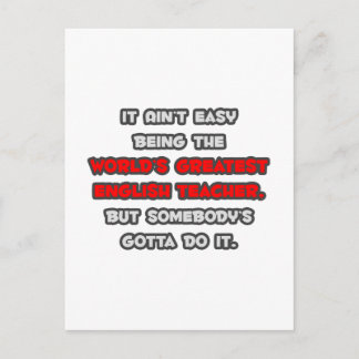 World's Greatest English Teacher Joke Postcard