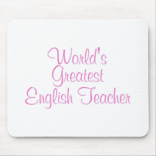 Worlds Greatest English Teacher Pink Mouse Mat