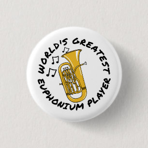 World's Greatest Euphonium Player, Brass Musician 3 Cm Round Badge
