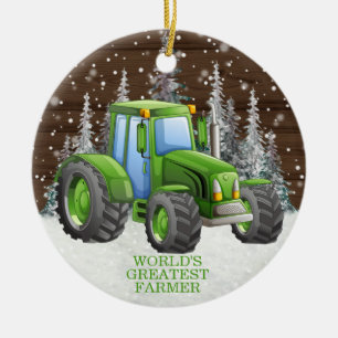 World's Greatest Farmer Tractor Christmas      Ceramic Tree Decoration