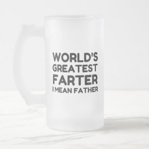 World's Greatest Farter Frosted Glass Beer Mug