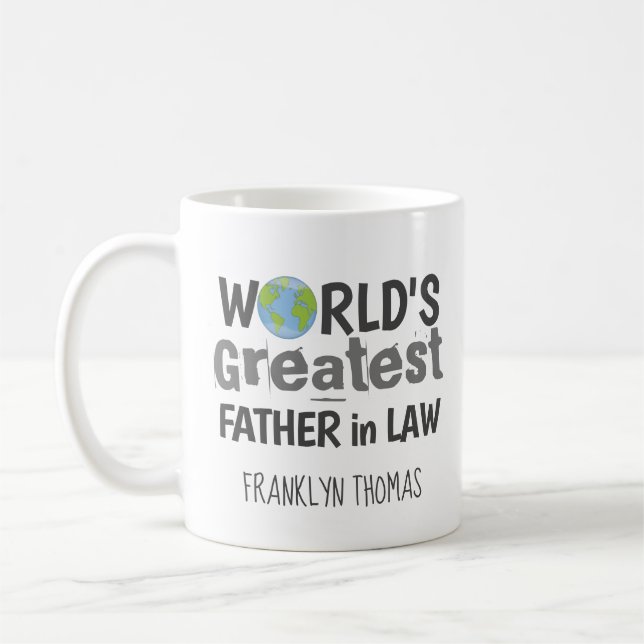 World's Greatest Father in Law Personalised Coffee Mug (Left)