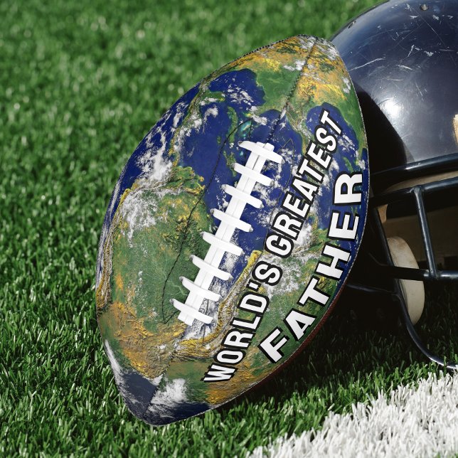World's Greatest Father Planet Earth Globe Map American Football (world's greatest father earth globe football)