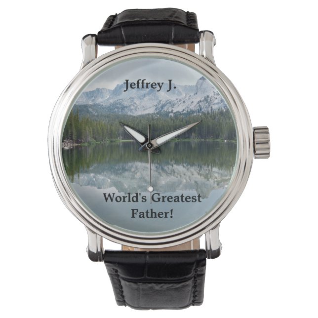 World's Greatest Father Wrist Watch, Lake Mountain Watch (Front)