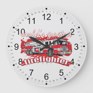 World's Greatest Firefighter Large Clock