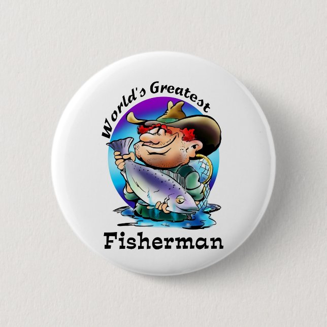 World's Greatest Fisherman Gear 6 Cm Round Badge (Front)