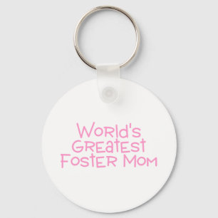 Worlds Greatest Foster Mum Pink Key Ring