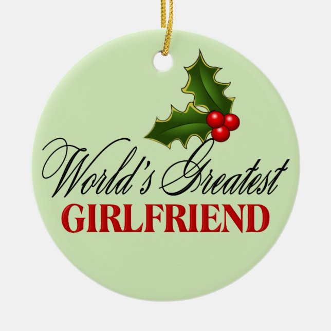 World's Greatest Girlfriend Ceramic Tree Decoration (Front)