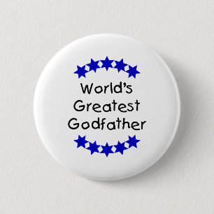 World's Greatest Godfather (dk. blue stars) 6 Cm Round Badge