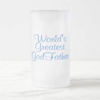 Worlds Greatest GodFather Frosted Glass Beer Mug