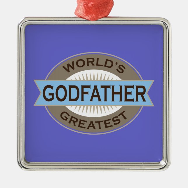 Worlds Greatest Godfather Metal Tree Decoration (Front)
