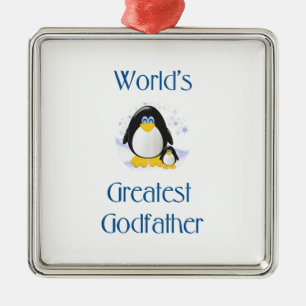 World's Greatest Godfather (penguin) Metal Tree Decoration