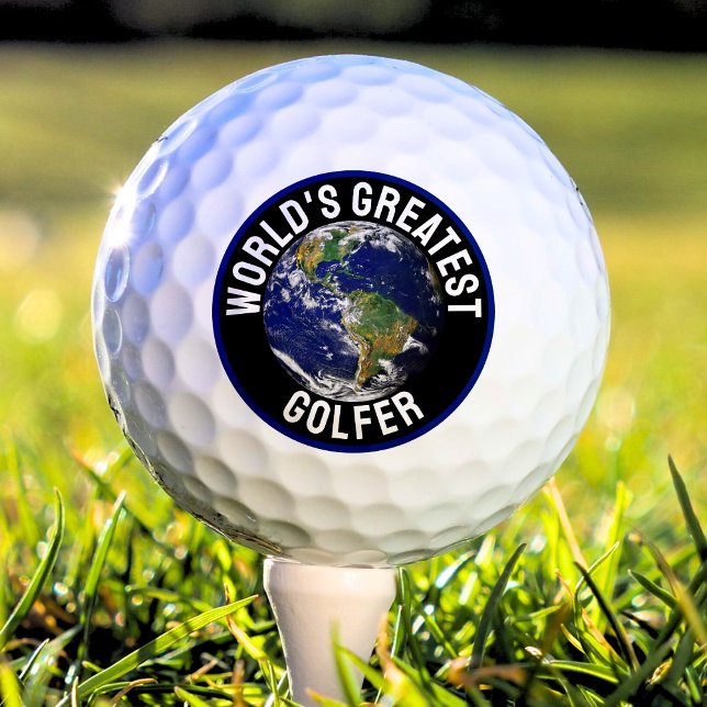 World's Greatest Golfer Blue Planet Earth Globe Golf Balls (world's greatest golfer golf ball with planet earth globe)