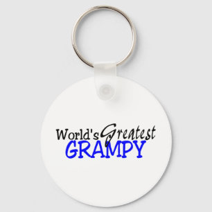 Worlds Greatest Grampy Blue Black Key Ring