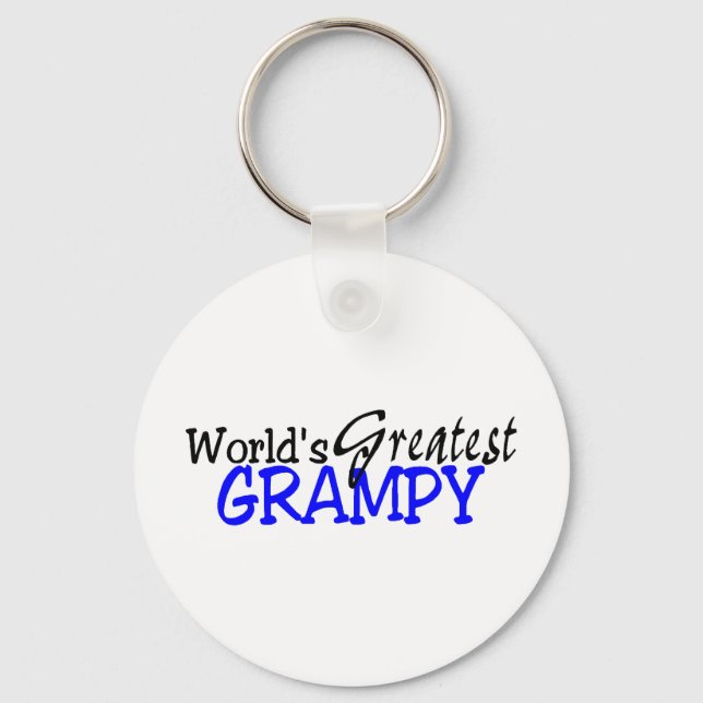 Worlds Greatest Grampy Blue Black Key Ring (Front)