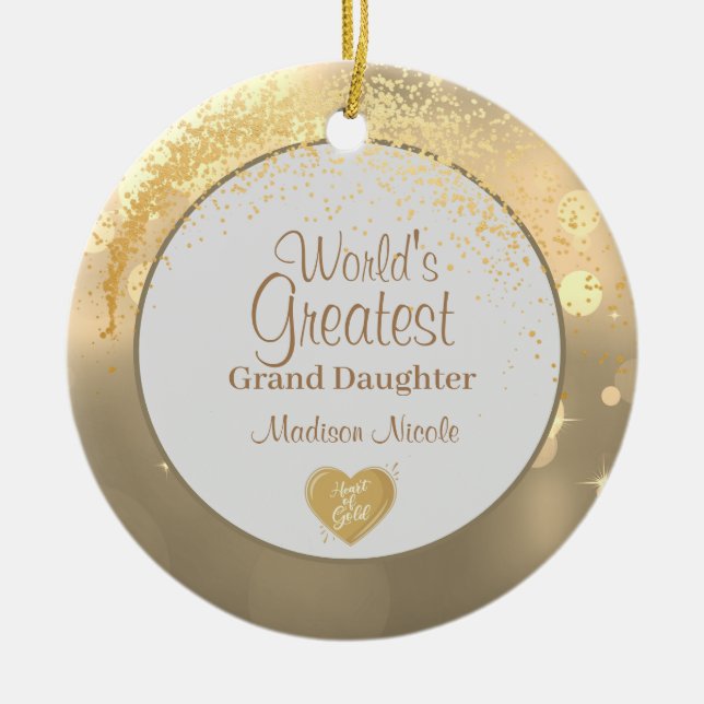 World's Greatest Grand daughter Christmas Ceramic Tree Decoration (Front)