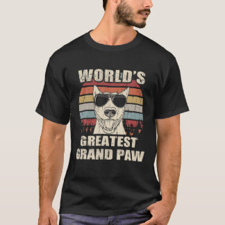 World's Greatest Grand Paw Bull Terrier Vintage Re T-Shirt