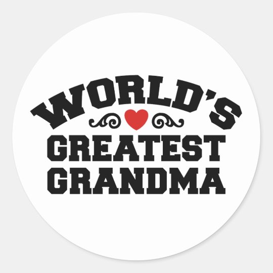 World's Greatest Grandma Classic Round Sticker | Zazzle.co.uk