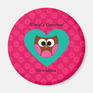 World's greatest grandma cute owl magnet