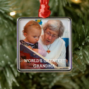 World's Greatest Grandma Photo Create Your Own Metal Tree Decoration