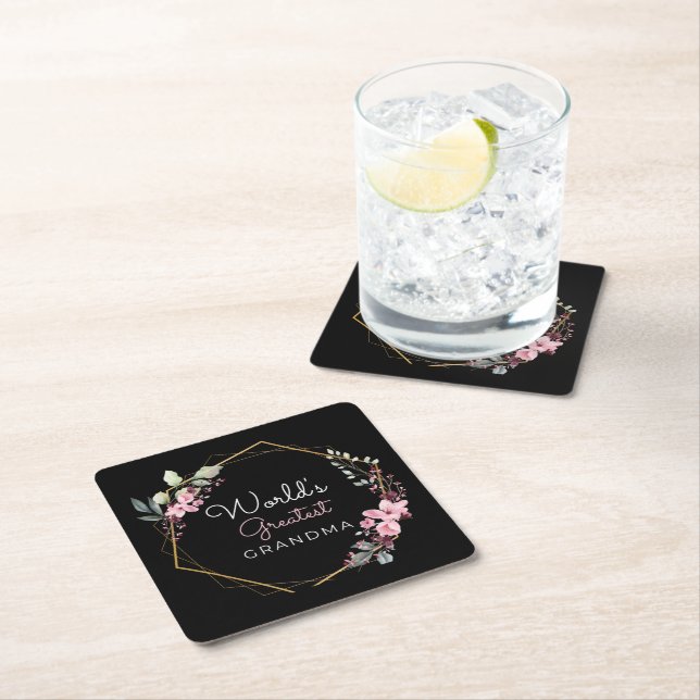 World's Greatest Grandma Square Coasters (Insitu)