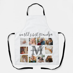 World's Greatest Grandpa 10 Pictures Photo Collage Apron