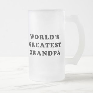 World's Greatest Grandpa Frosted Glass Beer Mug