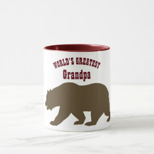 Worlds Greatest Grandpa Papa Bear Grandfather Gift Mug