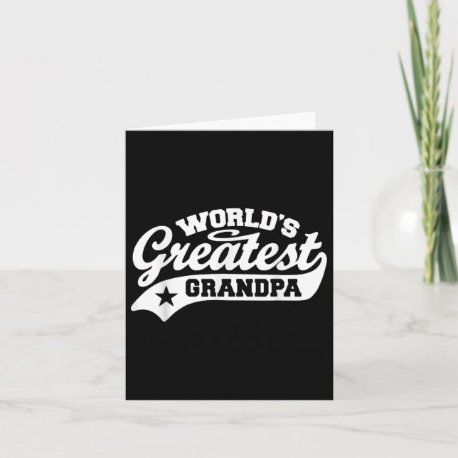 Worlds Greatest Grandpa Shirt Funny Fathers Day  Card (Front)