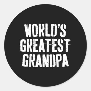 Worlds Greatest Grandpa Shirt Papa Men Fathers Day Classic Round Sticker