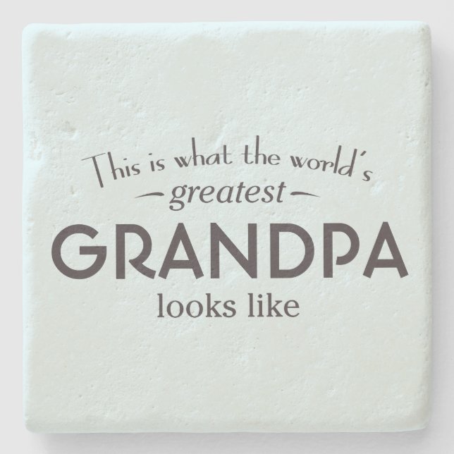 World's Greatest Grandpa Stone Coaster (Front)