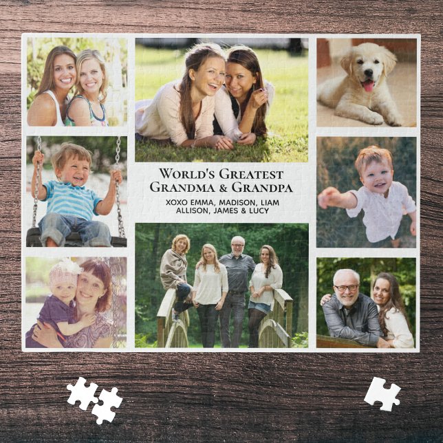World's Greatest Grandparents 8 Photo Collage Jigsaw Puzzle (Creator Uploaded)