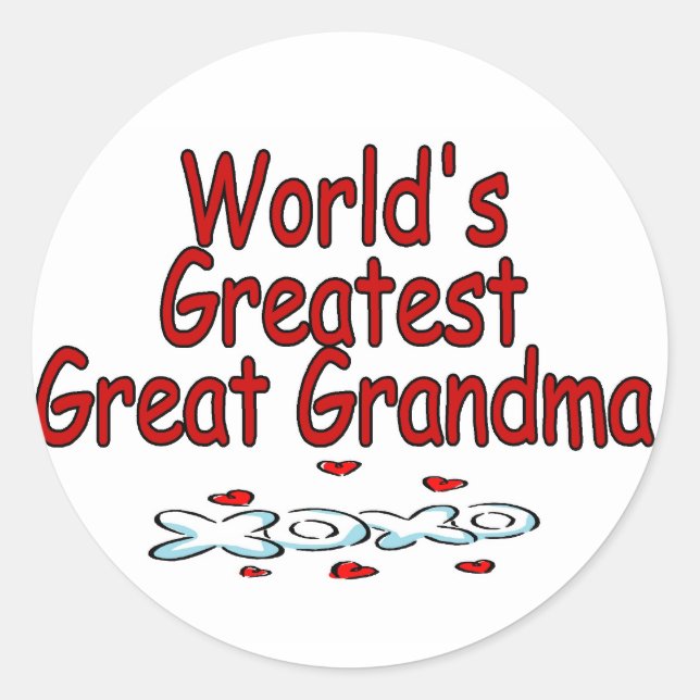 World's Greatest Great Grandma Classic Round Sticker (Front)