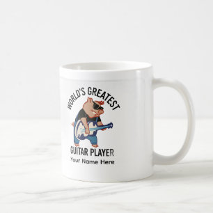 World's Greatest Guitar Player, Custom Rocker Pig Coffee Mug
