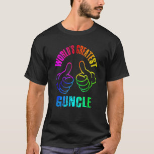 World's Greatest Guncle Rainbow Colors DISTRESSED T-Shirt