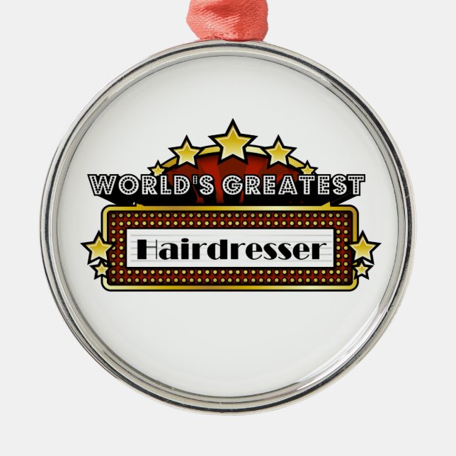 World's Greatest Hairdresser Metal Tree Decoration (Front)