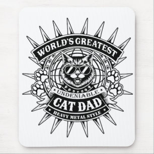 Worlds Greatest Heavy Metal Cat Dad Mouse Mat