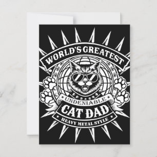 Worlds Greatest Heavy Metal Cat Dad Postcard