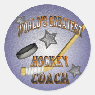World's Greatest Hockey Coach Classic Round Sticker